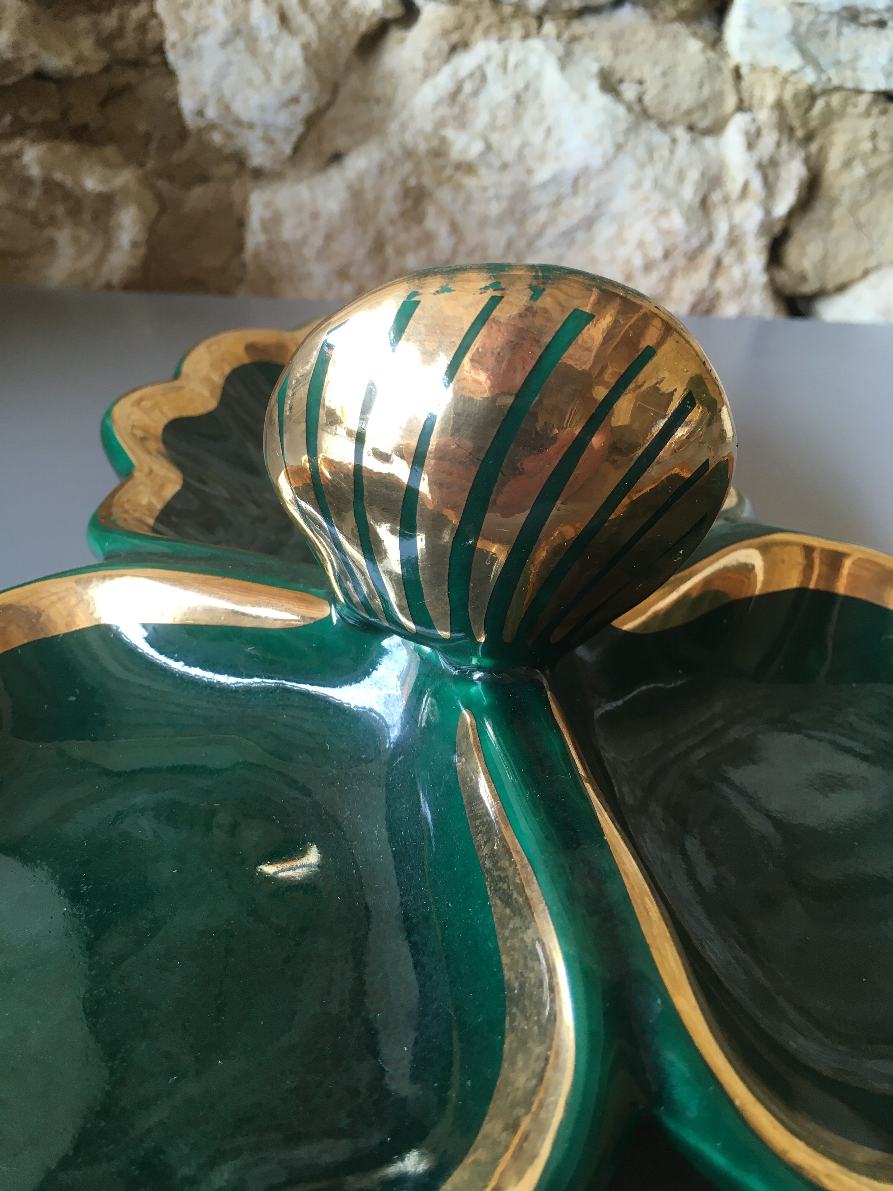 1950s green earthenware servant