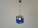 Art Deco ceiling light in blue glass and chrome, 1950s, Italy