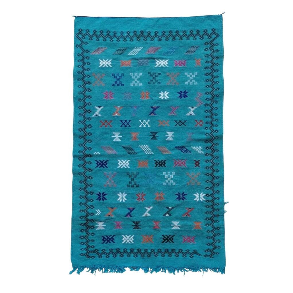 Tapis berbère turquoise Sabra