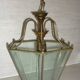 Brass lantern with 6 beveled glasses