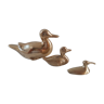 Trio de canards en laiton massif années 50