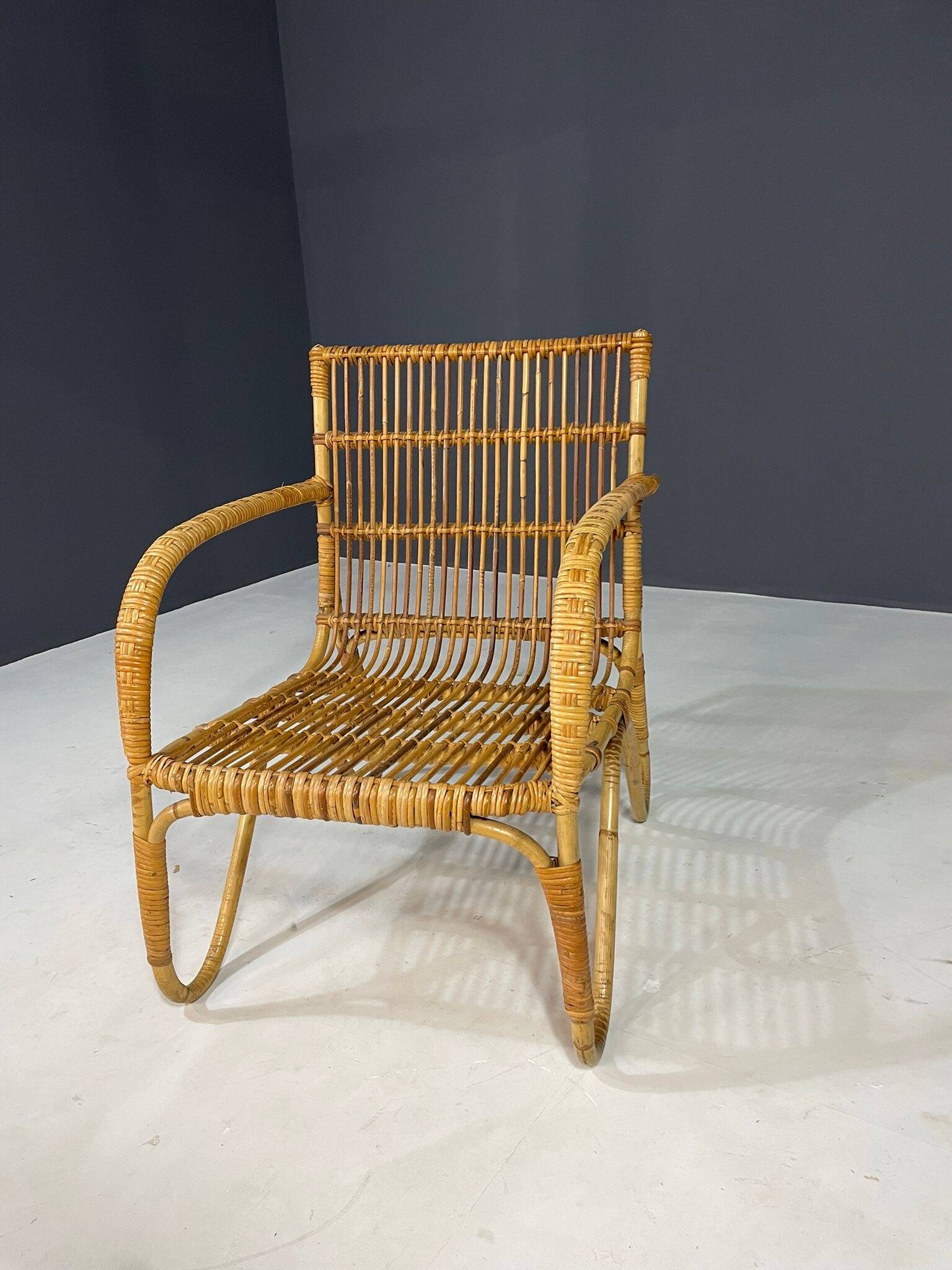 Art Deco rattan seating set, Central Europe, 1930s–1940s