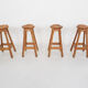 Scandinavian modern pinewood bar stools 1970's