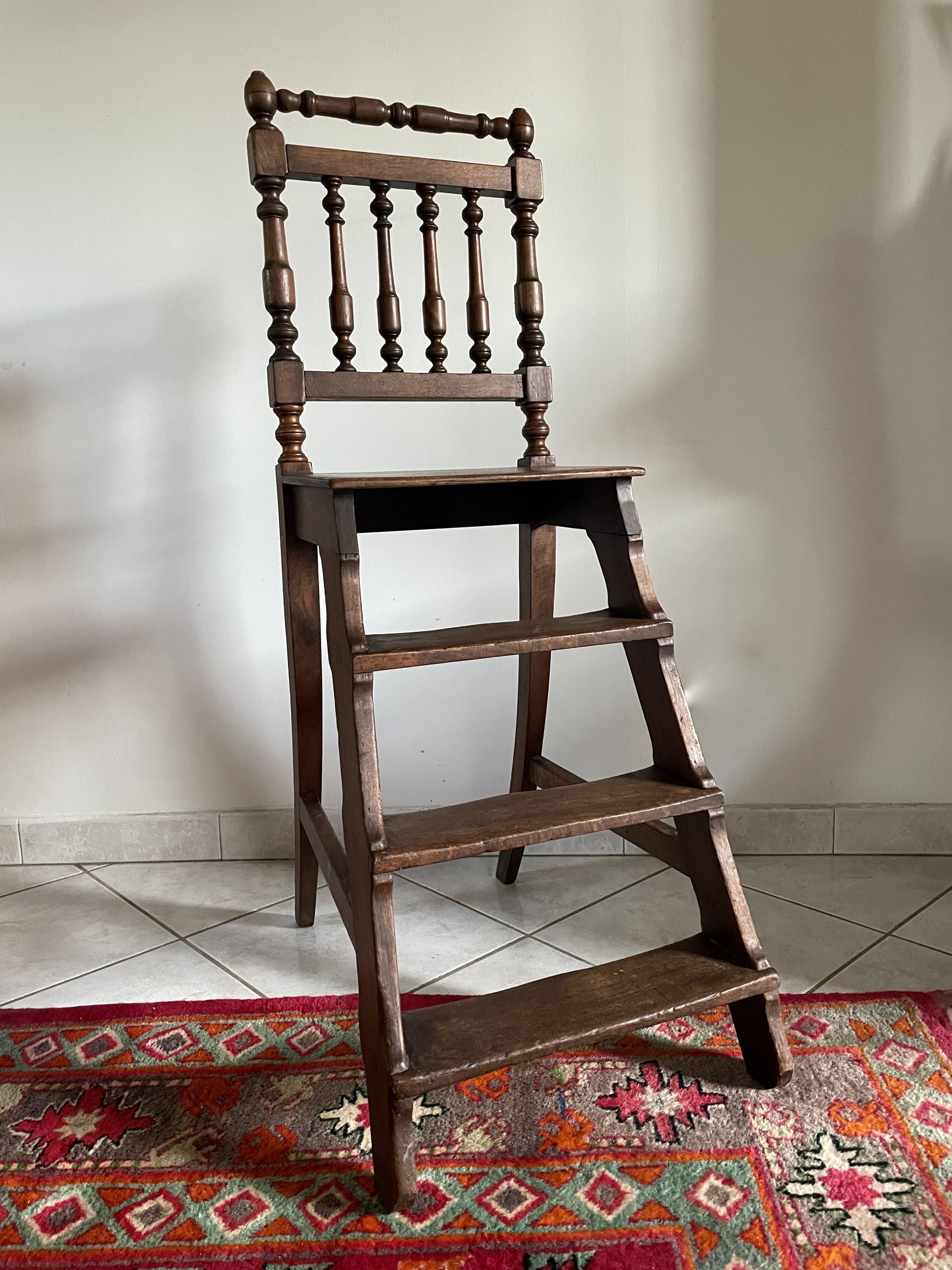 3-step stepladder library chair