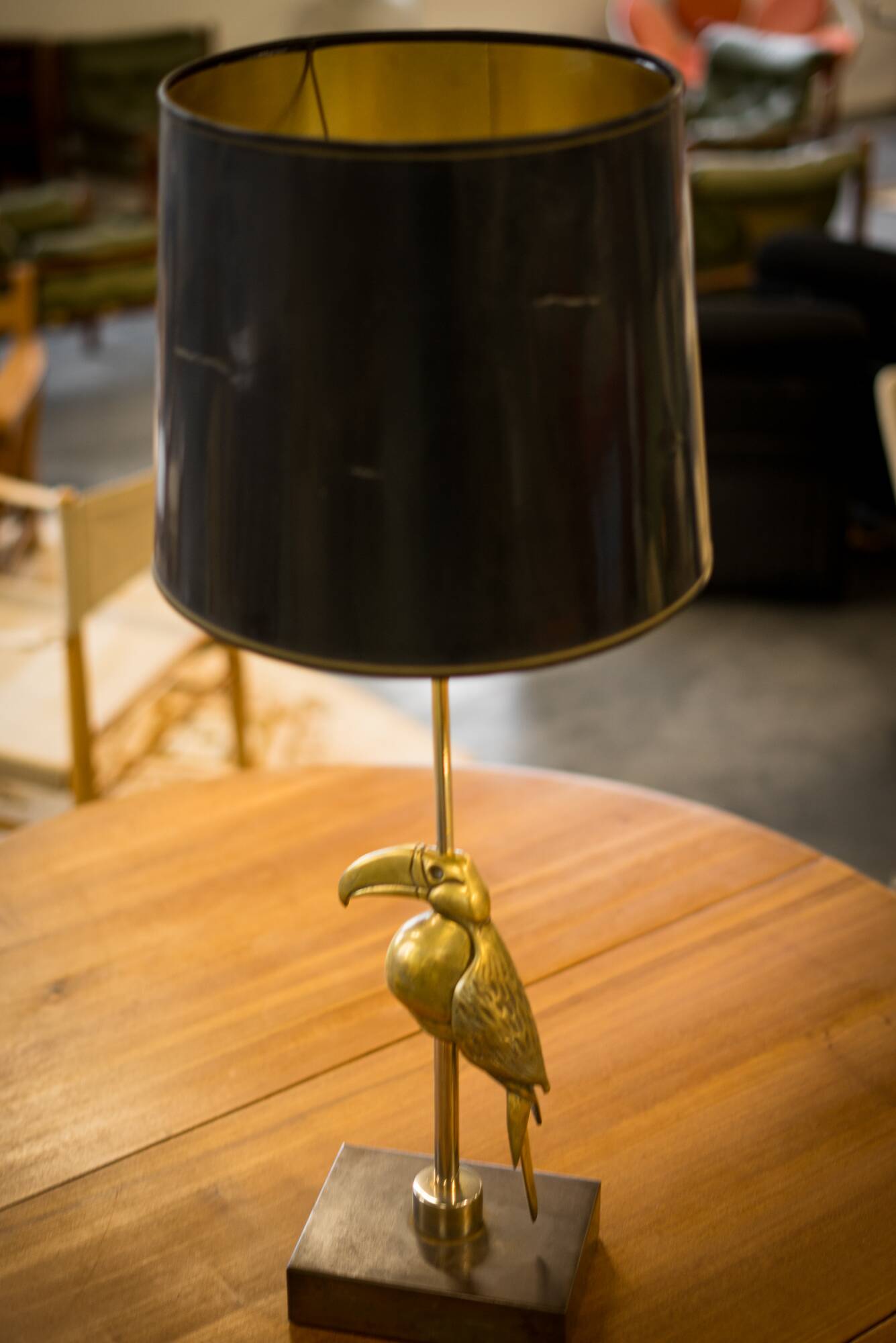 Toucan lamp in bronze 1970 Duval Brasseur