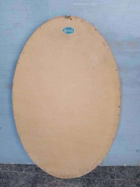 Gilded wood mirror period 1960 oval