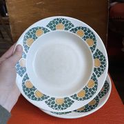 Lot of 8 Givors plates in antique earthenware.