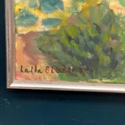Original Swedish Oil on Canvas – "Landscape" by Lalla Blecher – Signed – Dated 1994 – Framed – 63 × 53 cm (24.8" × 20.9")
