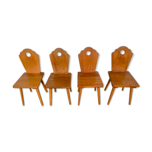 Série de 4 chaises bistrot - rustique