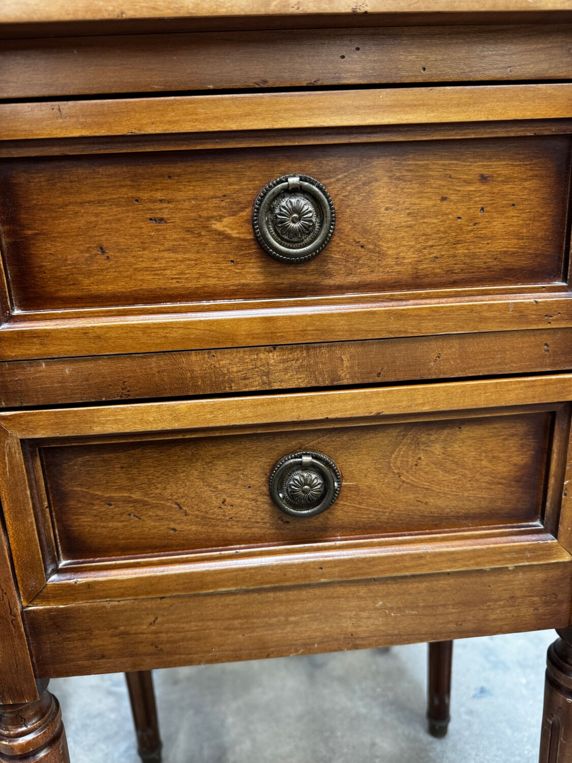 Pair of Louis XVI style bedside tables