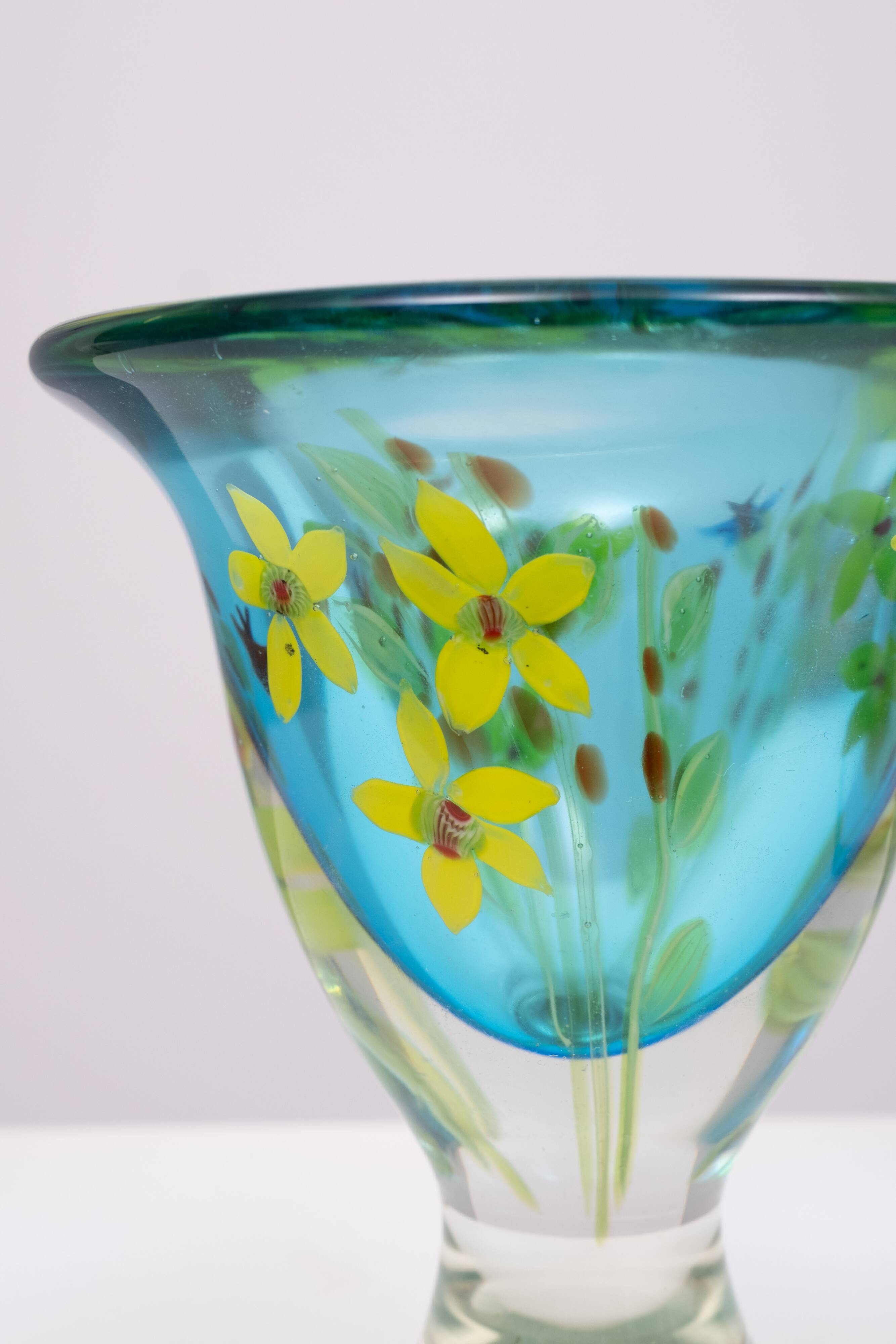 Berit Johansson Art Glass Vase by Murano 1970s Sweden
