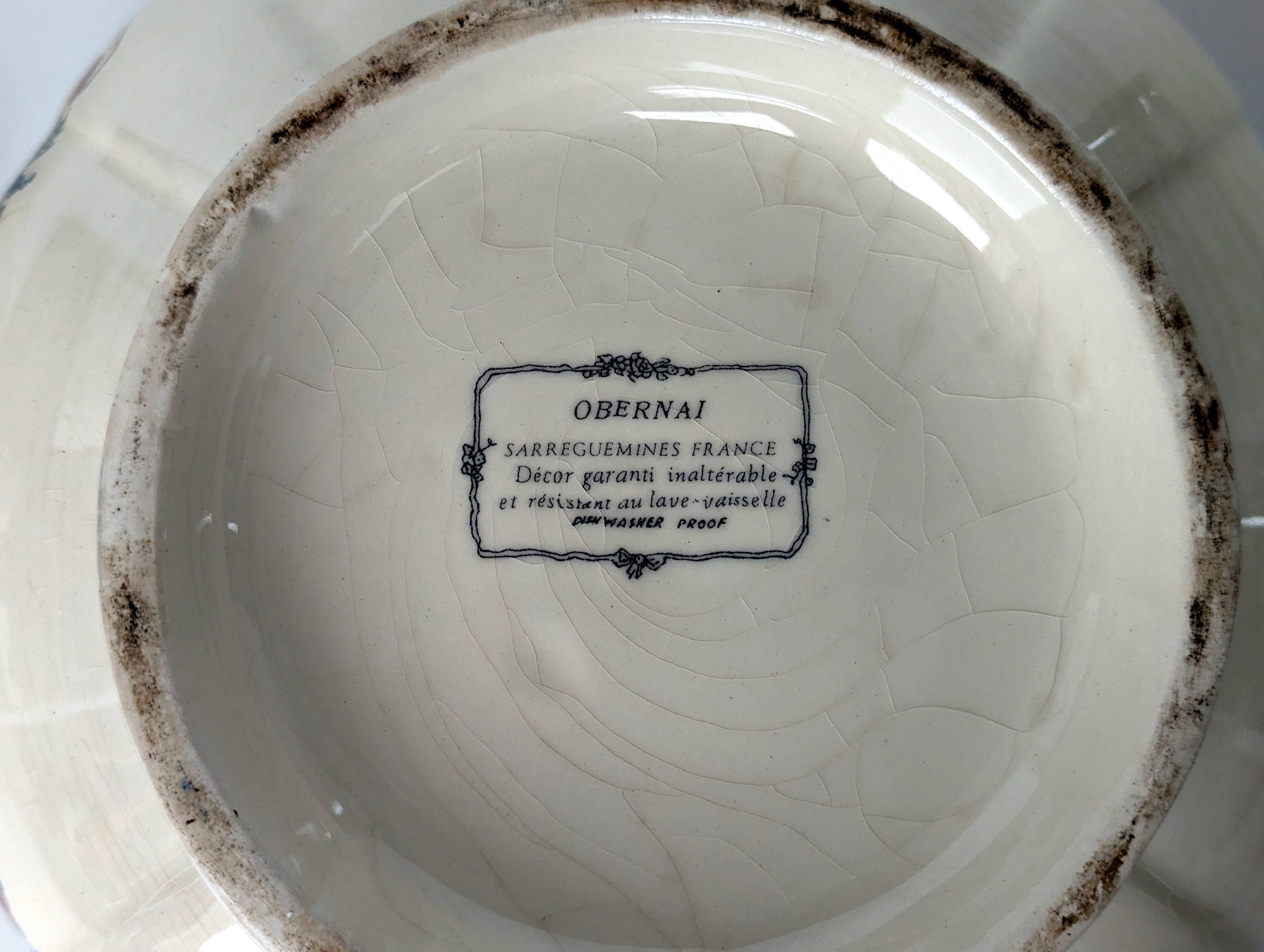 Earthenware tureen from sarreguemines obernai model illustrated by henri loux