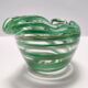 Murano Glass Bowl or Ashtray with Green Canes and Aventurine Glass, Italy
