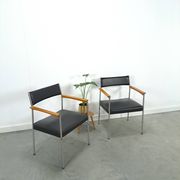 Chairs DDR with chrome base and black upholstery, dining chairs