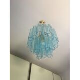 Lustre en verre de murano bleu clair « tronchi » d50