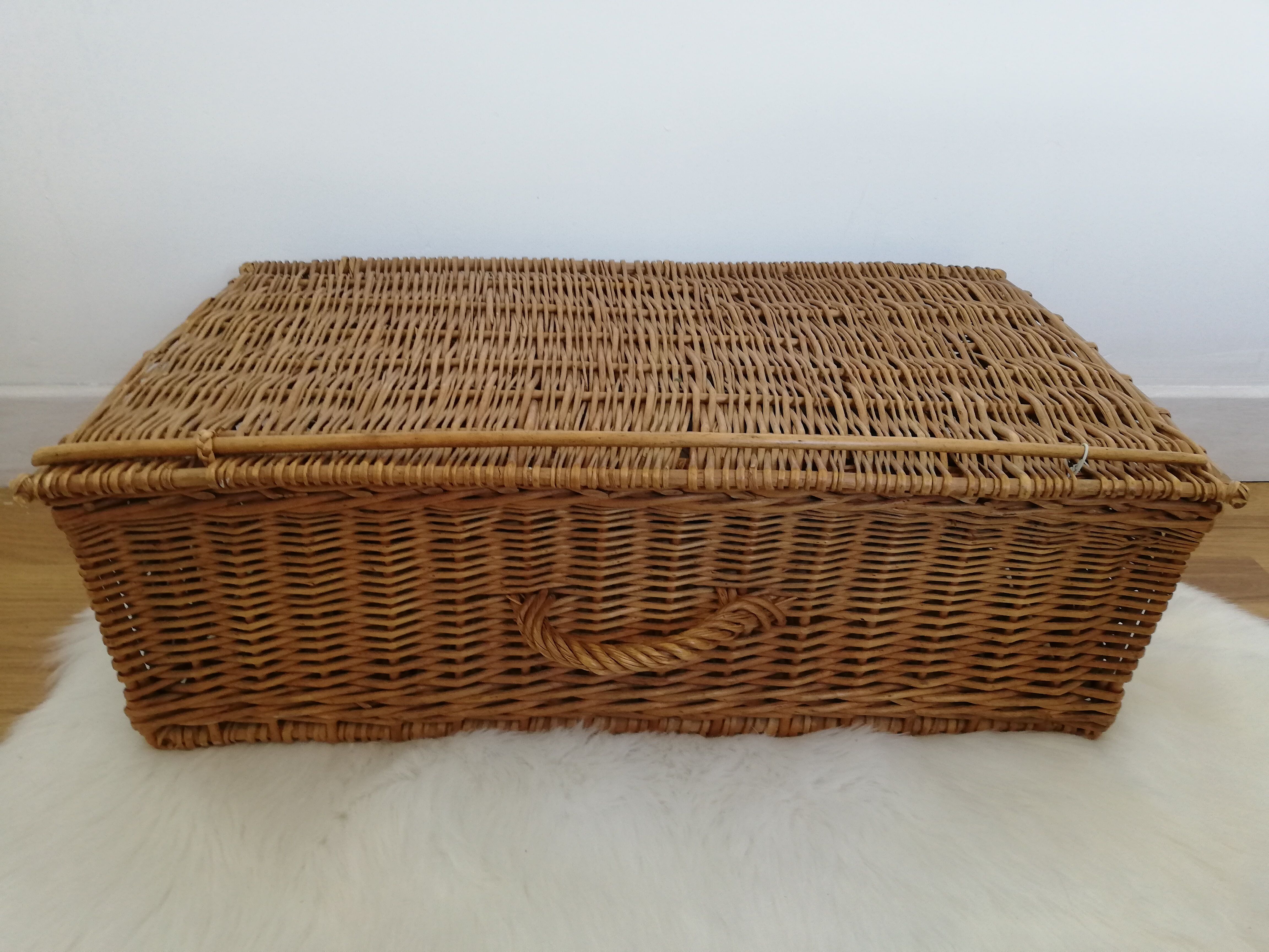Old wicker trunk
