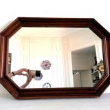 Hexagonal wooden mirror, 1950 70x49cm