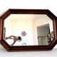 Hexagonal wooden mirror, 1950 70x49cm