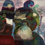 80's painting signed by Simonetta Carpini