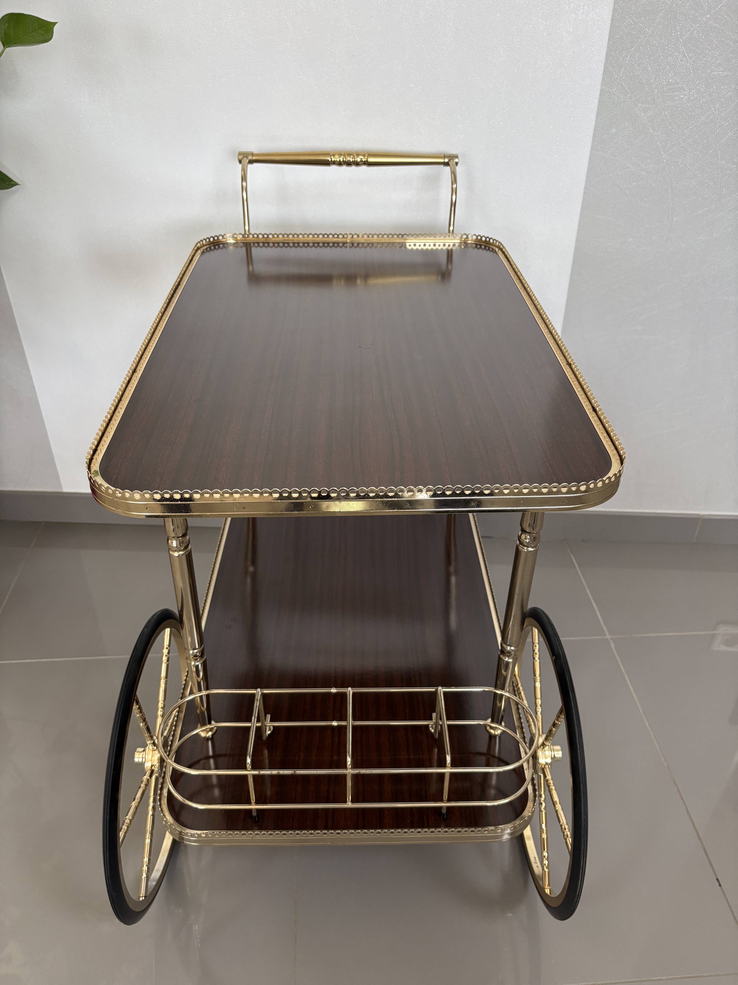 Desserte roulante - Chariot de bar vintage - Style Hollywood Regency