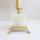 Table lamp made of brass and onyx
