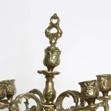 Candelabra and its smother, 5 lights, bronze