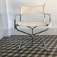 Folding chair chrome metal and imitation leather
