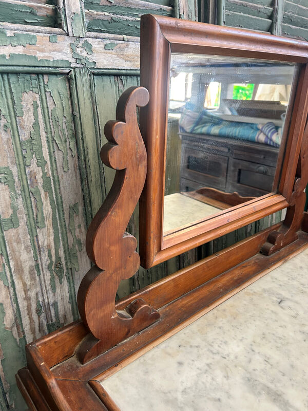 Meuble de toilette en bois et marbre – fin XIXᵉ