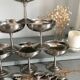 Ice cream cup with spoons, vintage stainless steel