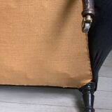 Fauteuil en velours noir Napoléon III