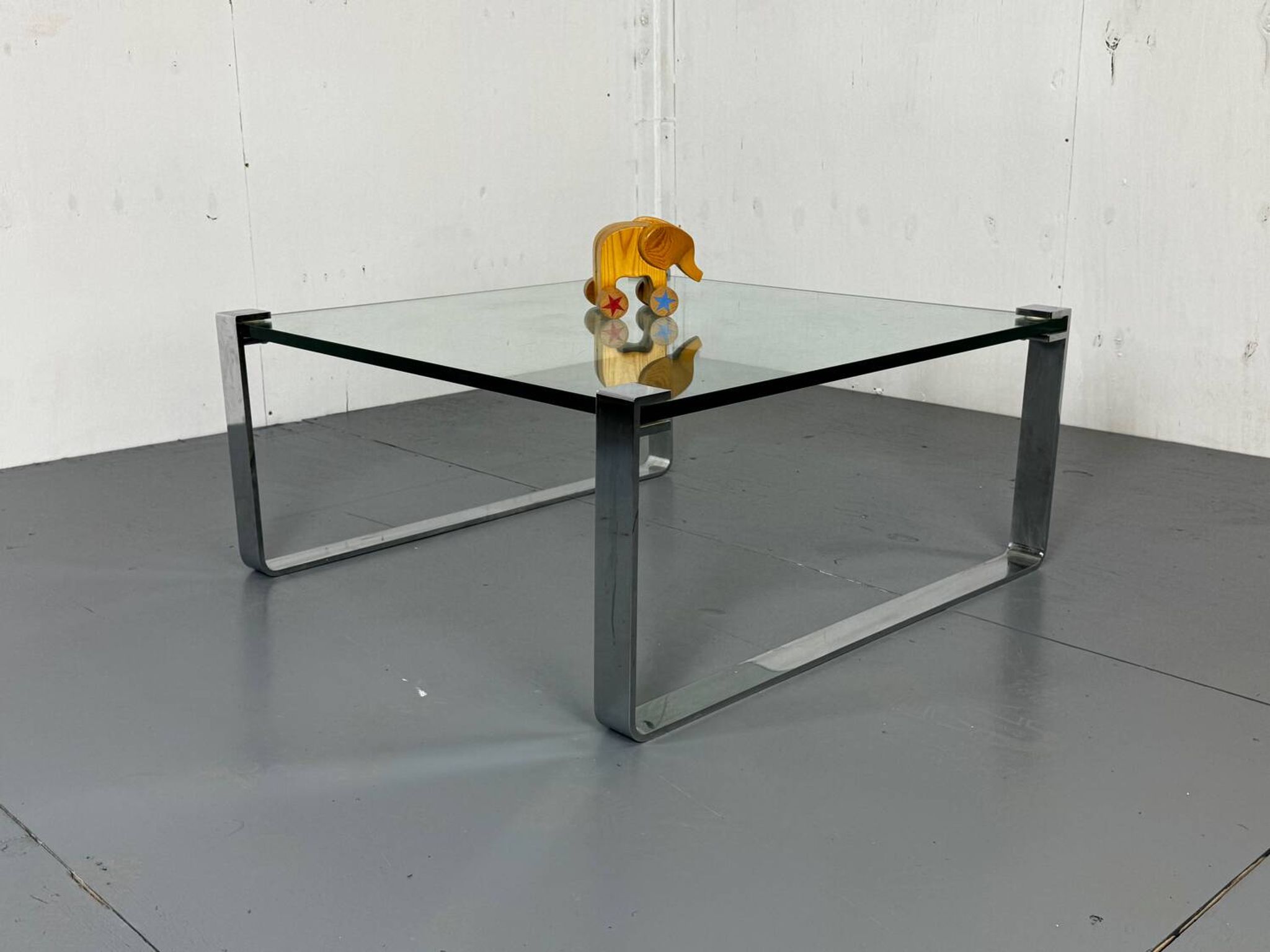 Chrome Steel and Glass Modernist Schmitt Draenert Coffee Table, 1970s