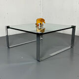 Chrome Steel and Glass Modernist Schmitt Draenert Coffee Table, 1970s