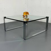 Chrome Steel and Glass Modernist Schmitt Draenert Coffee Table, 1970s