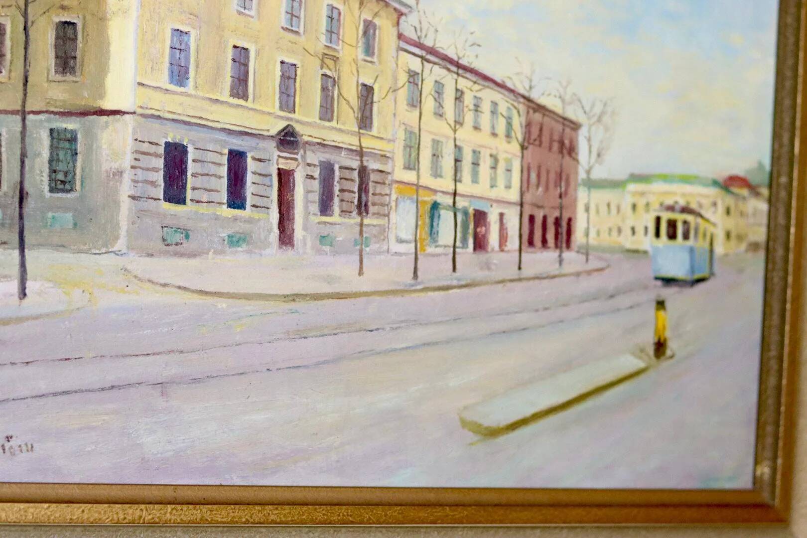 Peinture à l'huile sur toile suédoise du milieu du siècle « Göteborg »