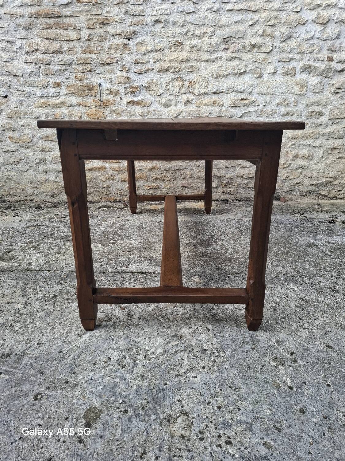 Extendable oak farmhouse table