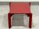 Mini table basse bois rouge et verre