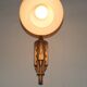French art deco wall sconce silver metal with opaque glass ball shade 4101