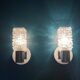 Pair of wall lights stainless steel glass minimalist 1970 seventies antique transparent luminaire