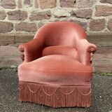 Fauteuil crapaud velours vintage