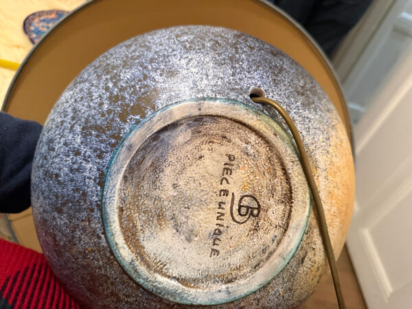 Lampe en céramique, signée pièce unique, par Bernard Buffat