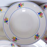Set of 6 vintage soup plates from the Gien factory, Nice model