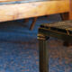 Table low neo classic bronze brass and Portoro marble