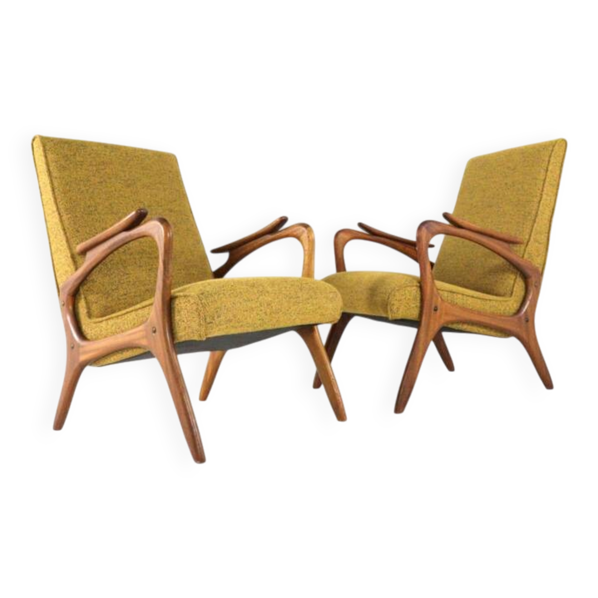 Armchair 'Rondeling'  yellow | 2 pieces in stock - dutch mid century modern