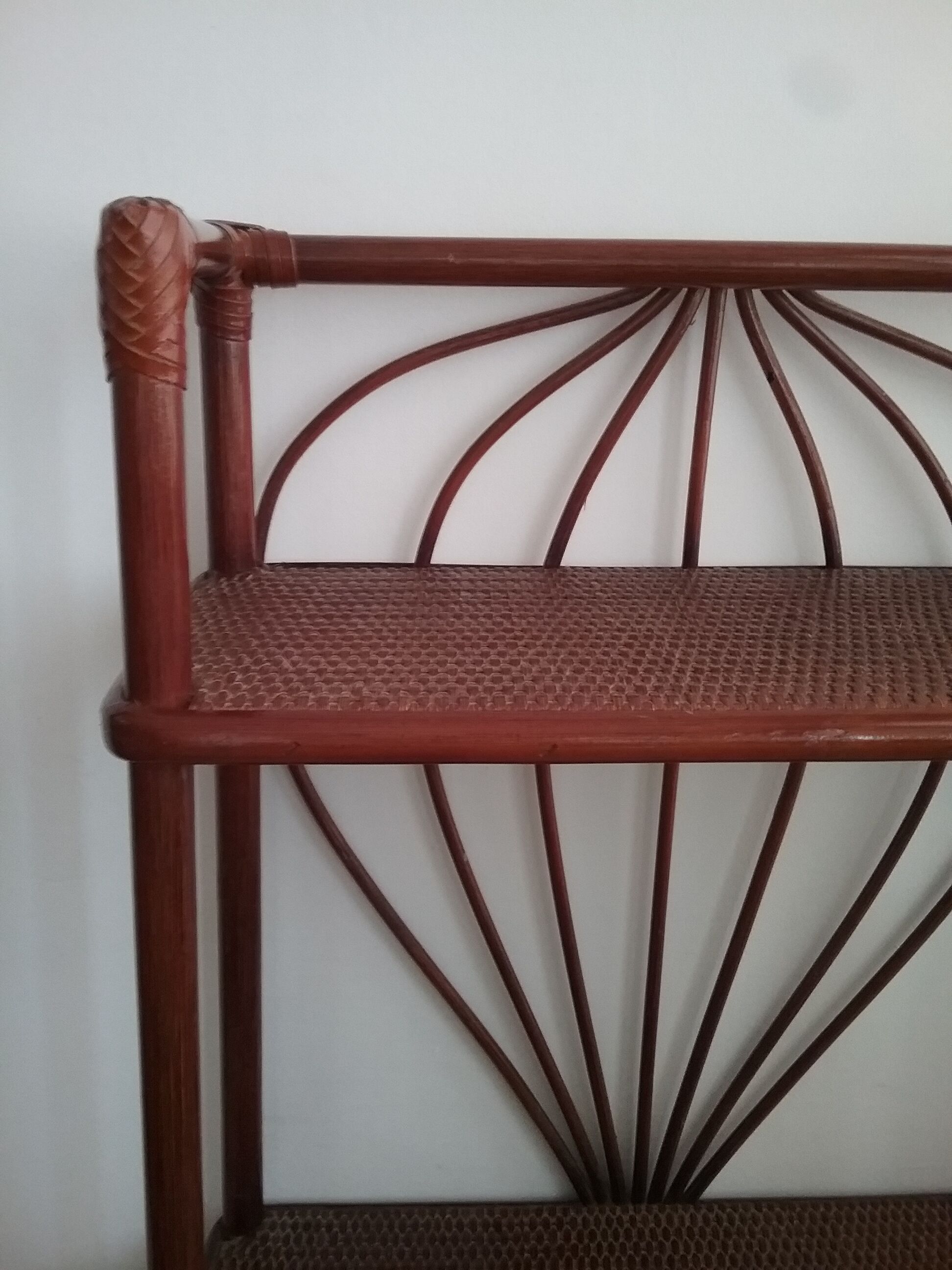 Rattan wall shelf