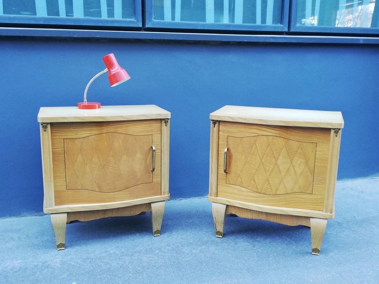 Pair of art deco bedside tables 40s