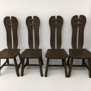 Set of 4 Belgian Brutalist Dining Chairs from De Puydt, 1970’s