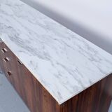 ROSEWOOD MARBLE SIDEBOARD FLORENCE KNOLL 1960s KNOLL INTERNATIONAL É