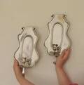 Pair Of Mid Century Swedish Pewter Sconces