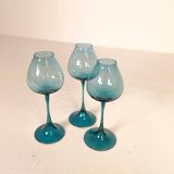 Large collection of Midcentury tulip glasses by Orrefors Nils Landberg, Sweden, 1950s.