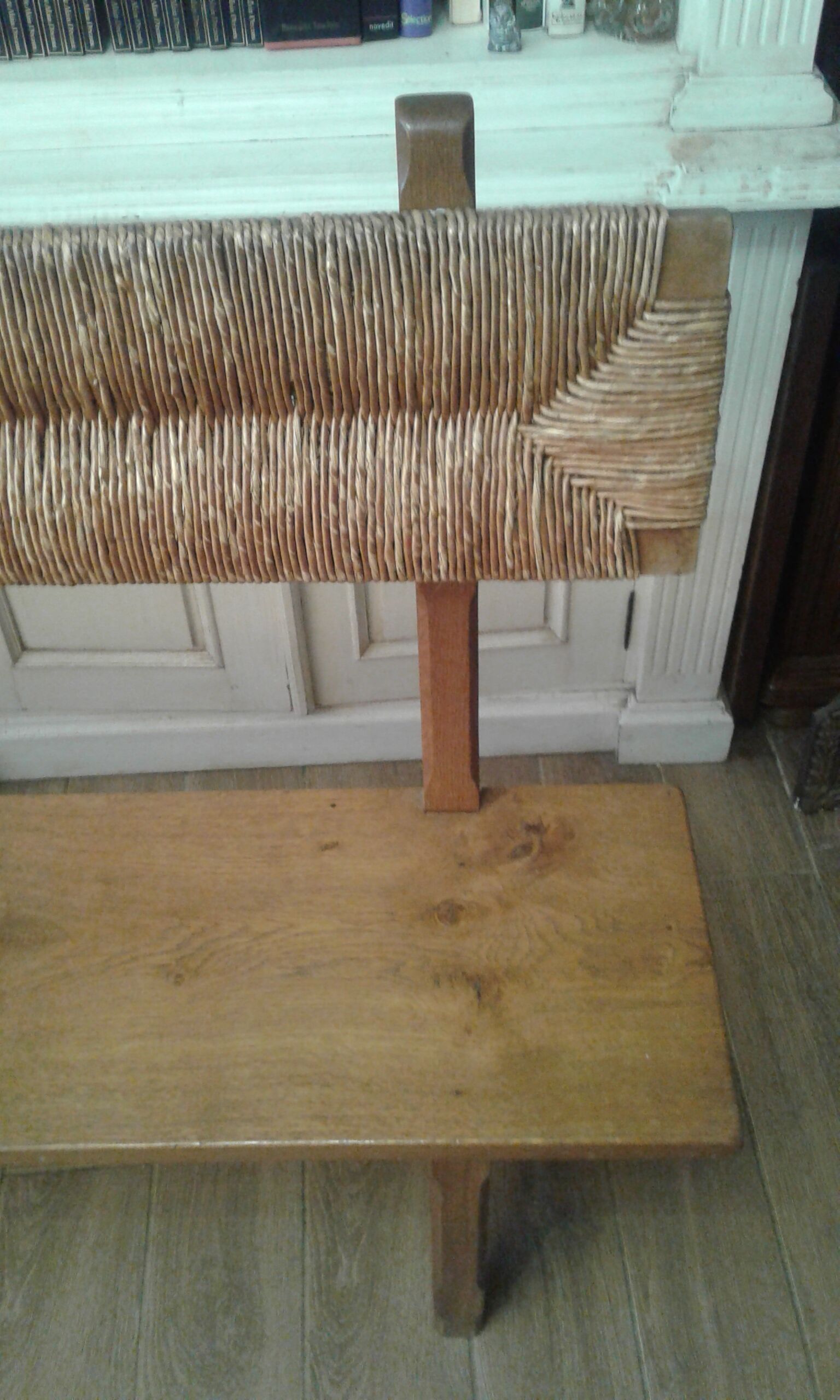 Bench with oak backrest